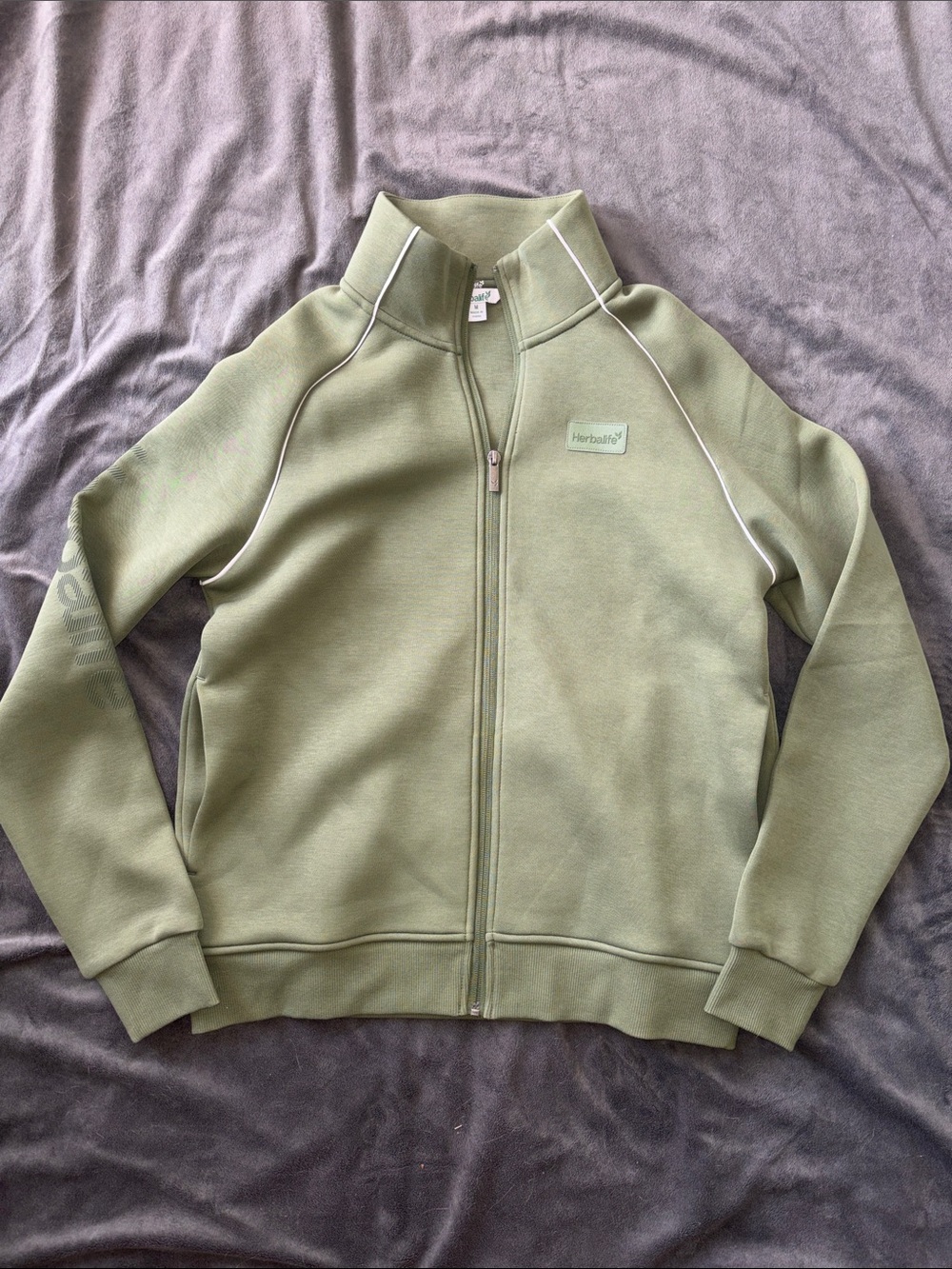 NWOT Herbal Life Men's Olive Green Full-Zip Track Jacket